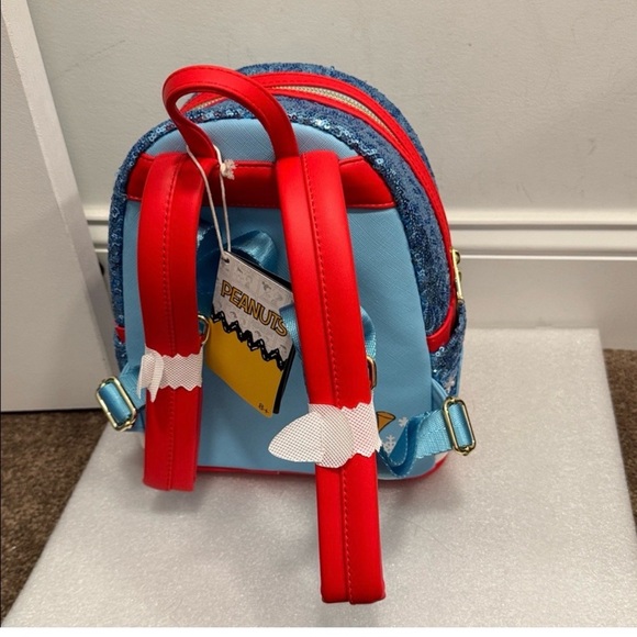 Loungefly Blue and Red Snoopy Sequin Backpack - Picture 3 of 7